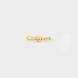 925 Sterling Silver Double-Layered Knot Ring Gold Rings - Tophatter Daily Deals