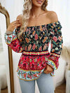 Square Neck Printed Blouse Blouses - Tophatter Daily Deals