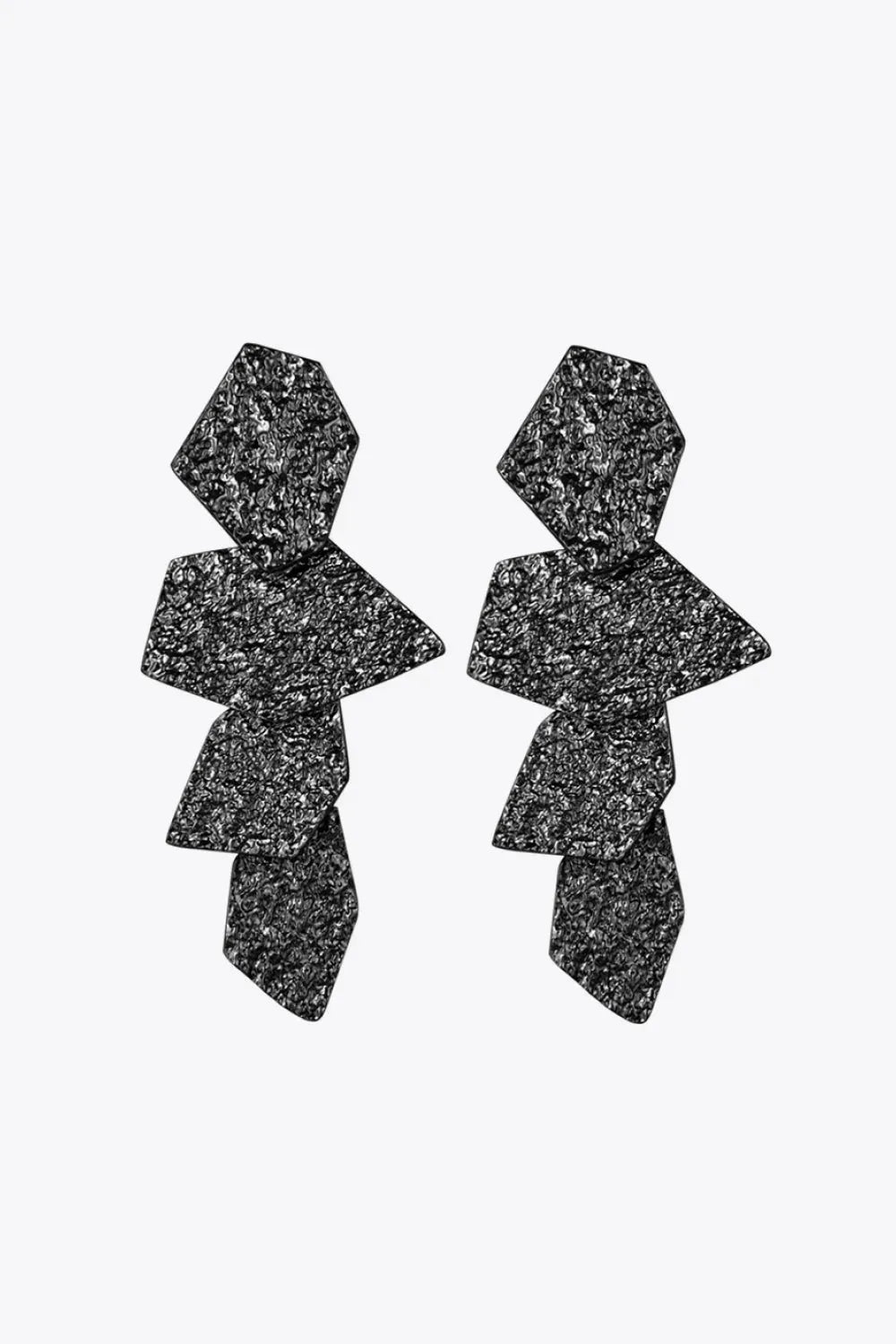 18K Gold-Plated Irregular Earrings Black One Size Earrings - Tophatter Daily Deals