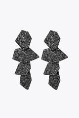 18K Gold-Plated Irregular Earrings Black One Size Earrings - Tophatter Daily Deals