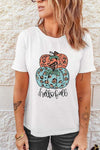 Pumpkin Graphic Short Sleeve T-Shirt Women's T-Shirts - Tophatter Daily Deals