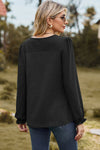 Eyelet Round Neck Flounce Sleeve T-Shirt Women's T-Shirts - Tophatter Daily Deals