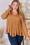 Hailey & Co Full Size V-Neck Flounce Sleeve Blouse Blouses - Tophatter Daily Deals