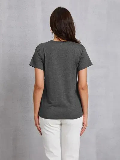 Coffee Bean Graphic Round Neck T-Shirt Women's T-Shirts - Tophatter Daily Deals