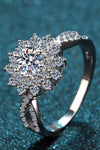 Moissanite Flower-Shape Split Shank Ring Moissanite - Tophatter Daily Deals