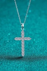 Moissanite Cross Pendant Chain Necklace Moissanite - Tophatter Daily Deals