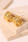 18K Gold-Plated Hammered C-Hoop Earrings Earrings - Tophatter Daily Deals
