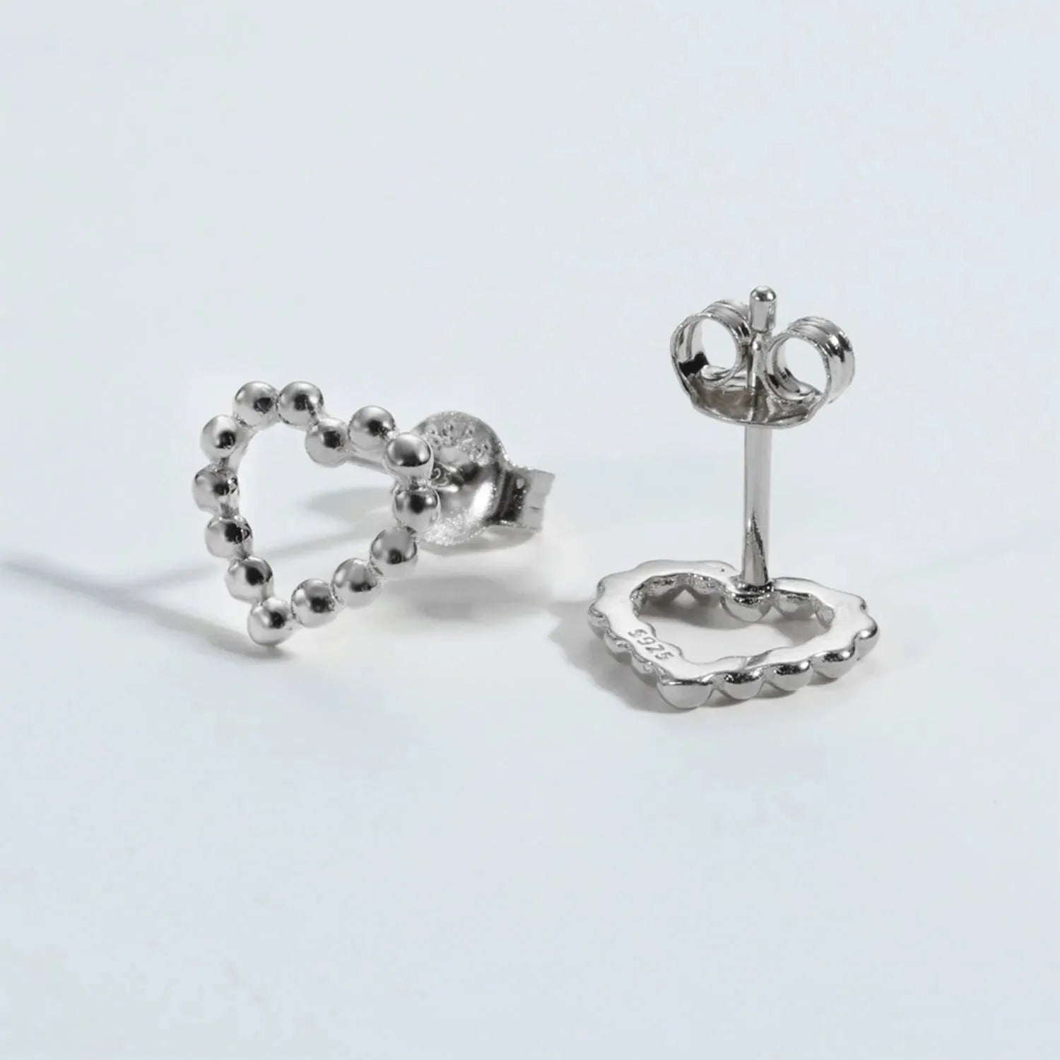 925 Sterling Silver Heart Earrings Silver One Size Earrings - Tophatter Daily Deals