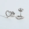 925 Sterling Silver Heart Earrings Silver One Size Earrings - Tophatter Daily Deals