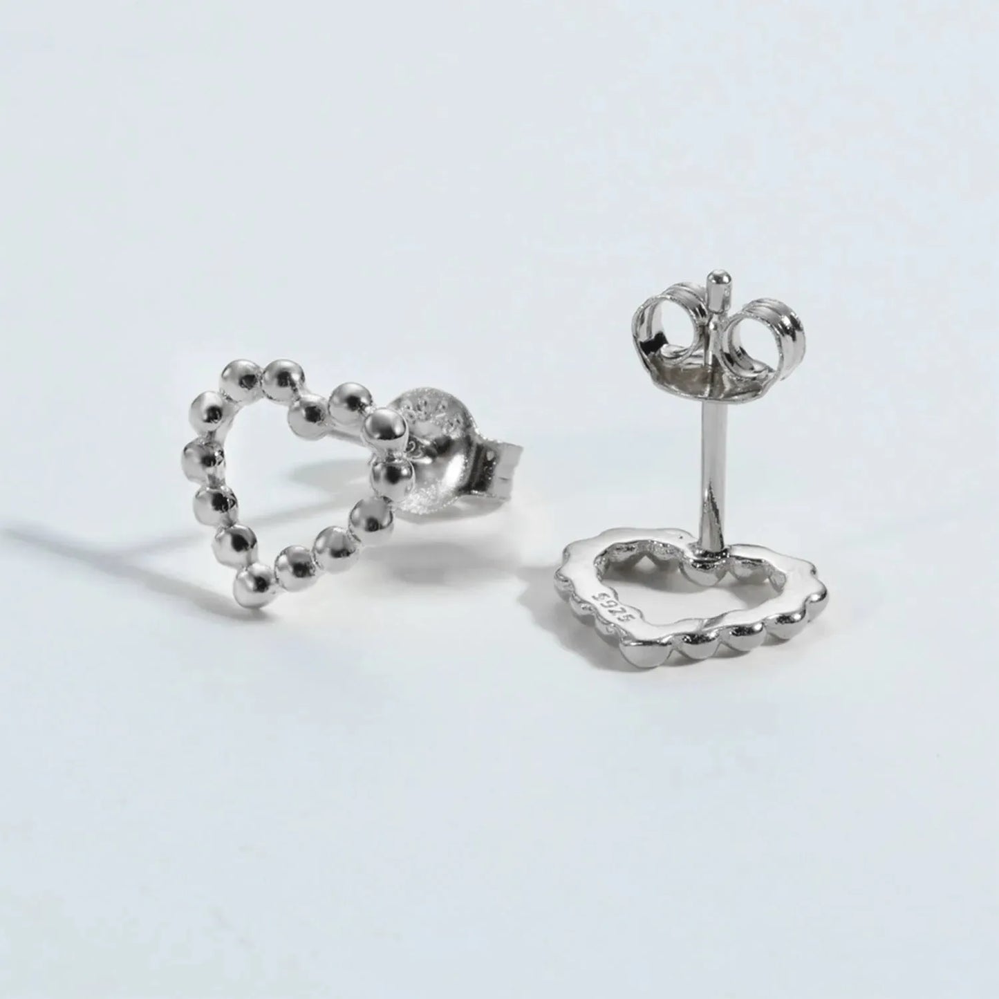 925 Sterling Silver Heart Earrings Silver One Size Earrings - Tophatter Daily Deals