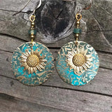Sunflower Alloy Drop Earrings Earrings - Tophatter Daily Deals