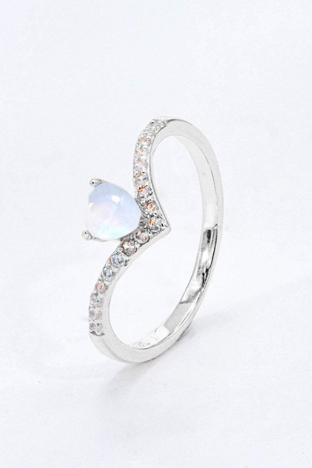 Moonstone Heart-Shaped Ring Moonstone - Tophatter Daily Deals