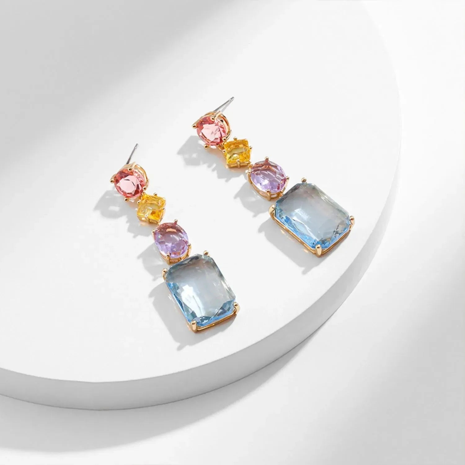 Glass Stone Copper Dangle Earrings Earrings - Tophatter Daily Deals