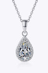 Moissanite Teardrop Pendant Necklace Silver One Size Moissanite - Tophatter Daily Deals