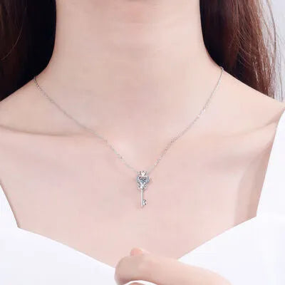 Key Shape Moissanite 925 Sterling Silver Necklace Moissanite - Tophatter Daily Deals