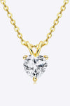 1 Carat Moissanite Heart-Shaped Pendant Necklace Gold One Size Moissanite - Tophatter Daily Deals