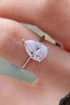 Classic Teardrop 2 Carat Moissanite Ring Moissanite - Tophatter Daily Deals