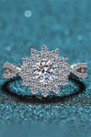 Moissanite Flower-Shape Split Shank Ring Moissanite - Tophatter Daily Deals