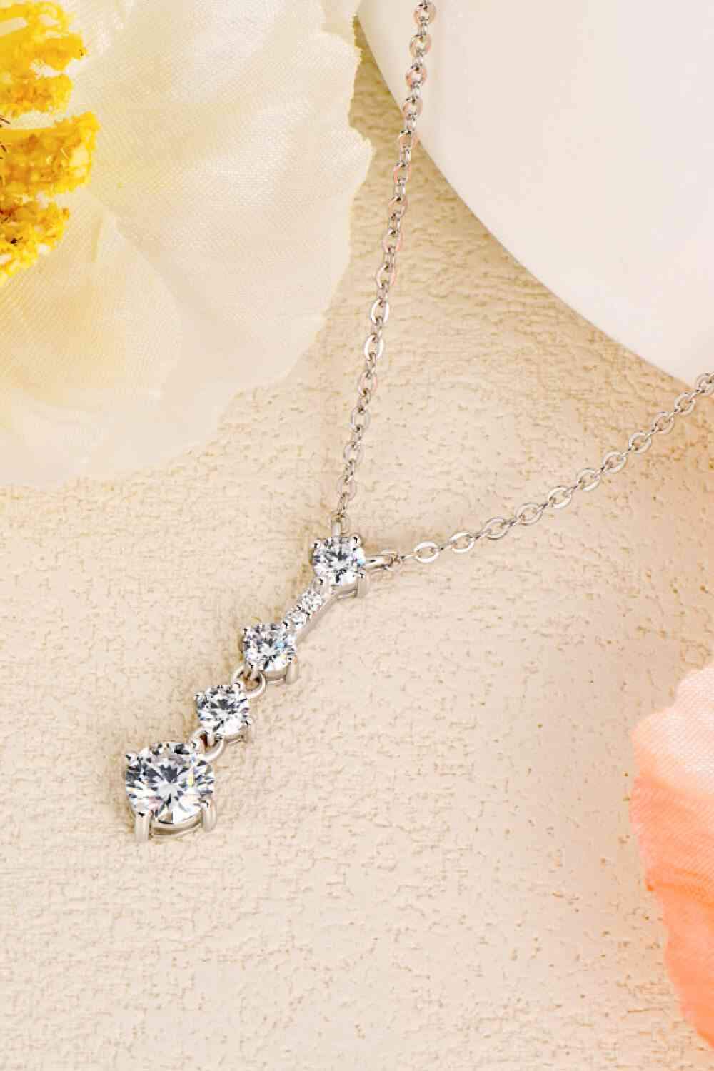 Adored Keep You There Multi-Moissanite Pendant Necklace Moissanite - Tophatter Daily Deals