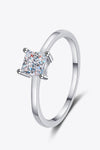 925 Sterling Silver Moissanite Solitaire Ring Silver Moissanite - Tophatter Daily Deals