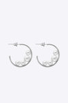 Can't Stop Your Shine Pearl C-Hoop Earrings Silver One Size Earrings - Tophatter Daily Deals