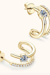 Moissanite 925 Sterling Silver C-Hoop Earrings Moissanite - Tophatter Daily Deals