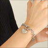 Half Chunky Chain Titanium Steel Bracelet Silver One Size Bracelets - Tophatter Daily Deals