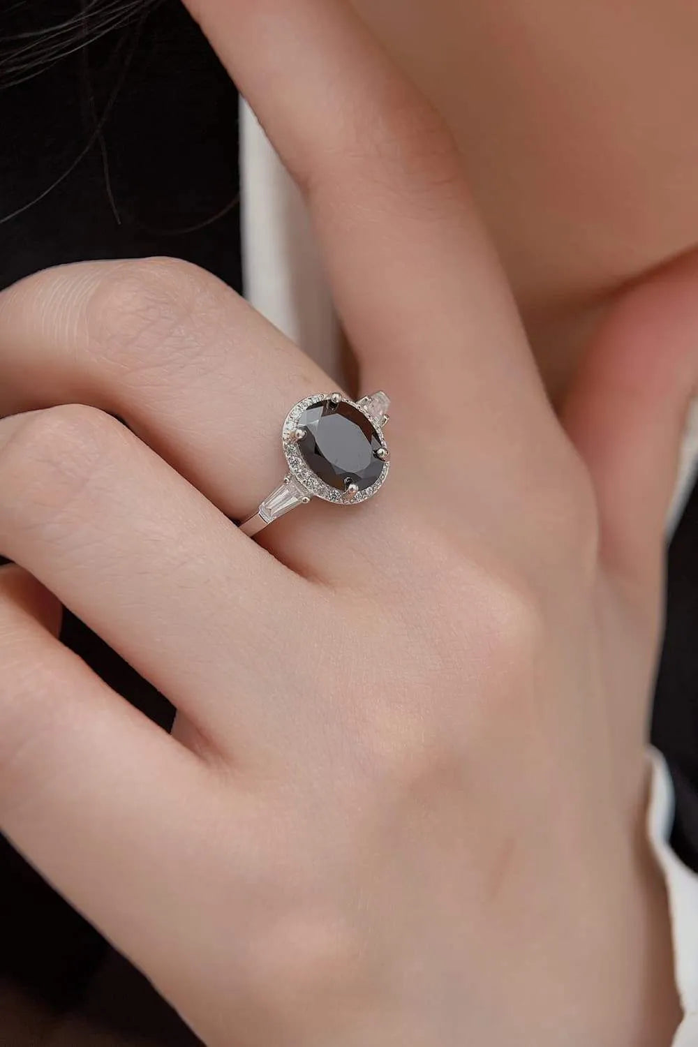 Agate 925 Sterling Silver Halo Ring Rings - Tophatter Daily Deals