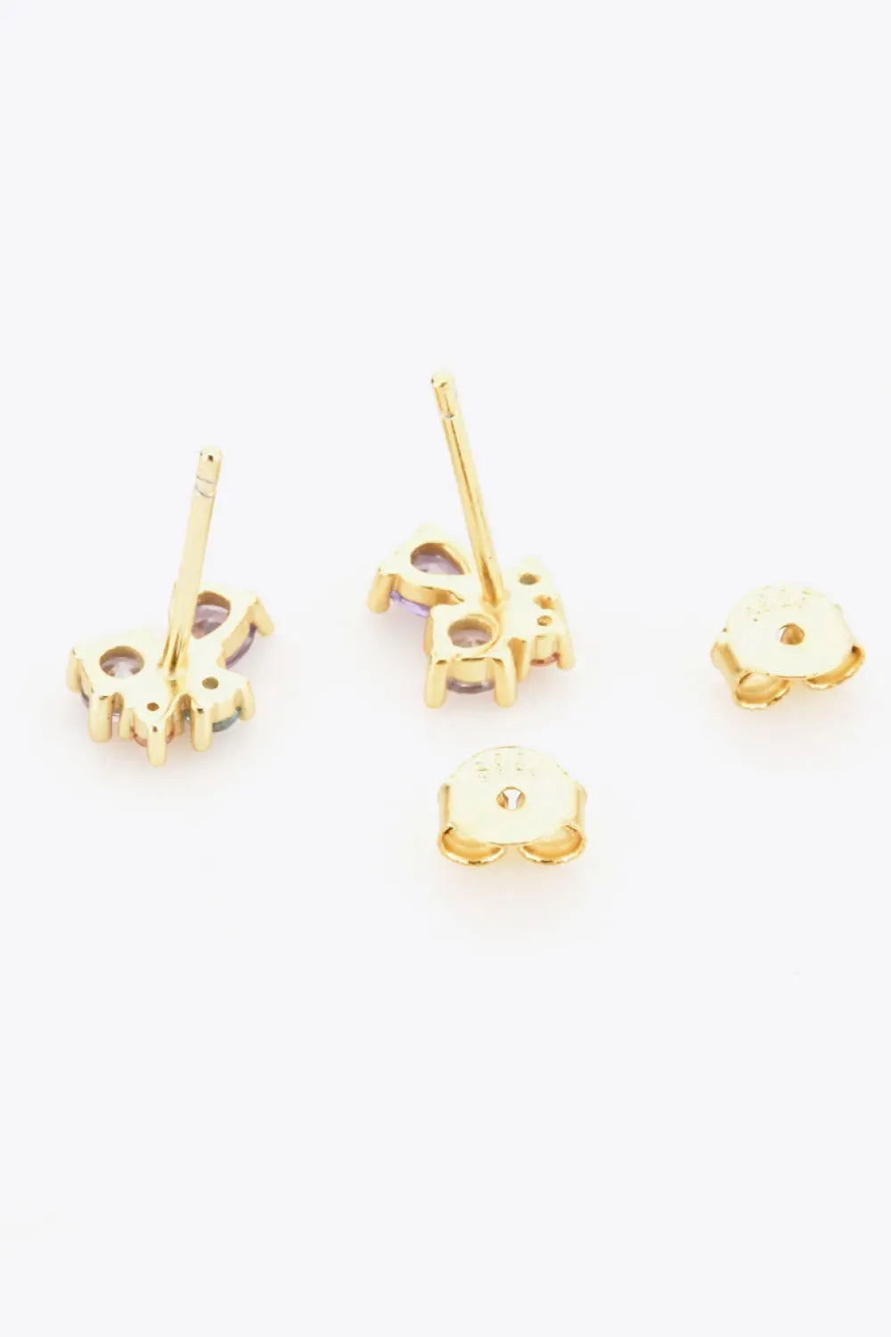 Multicolored Zircon 925 Sterling Silver Stud Earrings Earrings - Tophatter Daily Deals