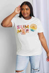 Simply Love Full Size SUMMER VIBES Graphic Cotton Tee Women's T-Shirts - Tophatter Daily Deals