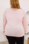 Plus Size Sheer Striped Sleeve V-Neck Top Women's T-Shirts - Tophatter Daily Deals