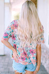 Floral Round Neck Babydoll Top Women's T-Shirts - Tophatter Daily Deals