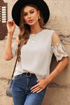 Half Sleeve Round Neck Blouse Blouses - Tophatter Daily Deals