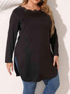 Plus Size Slit Long Sleeve T-Shirt Women's T-Shirts - Tophatter Daily Deals