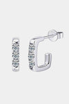 Moissanite 925 Sterling Silver Geometrical Huggie Earrings Silver One Size Moissanite - Tophatter Daily Deals