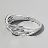 Crisscross Inlaid Zircon 925 Sterling Silver Ring Rings - Tophatter Daily Deals