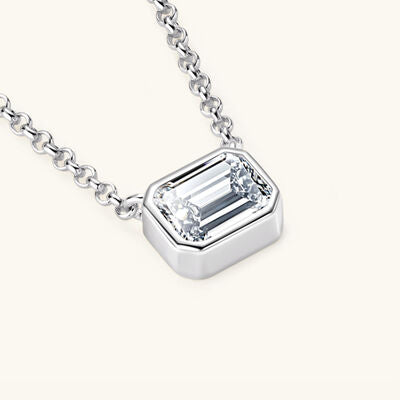 1 Carat Moissanite 925 Sterling Silver Pendant Necklace Moissanite - Tophatter Daily Deals