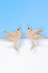 Bird Shape Zinc Alloy Frame Glass Stone Dangle Earrings Earrings - Tophatter Daily Deals