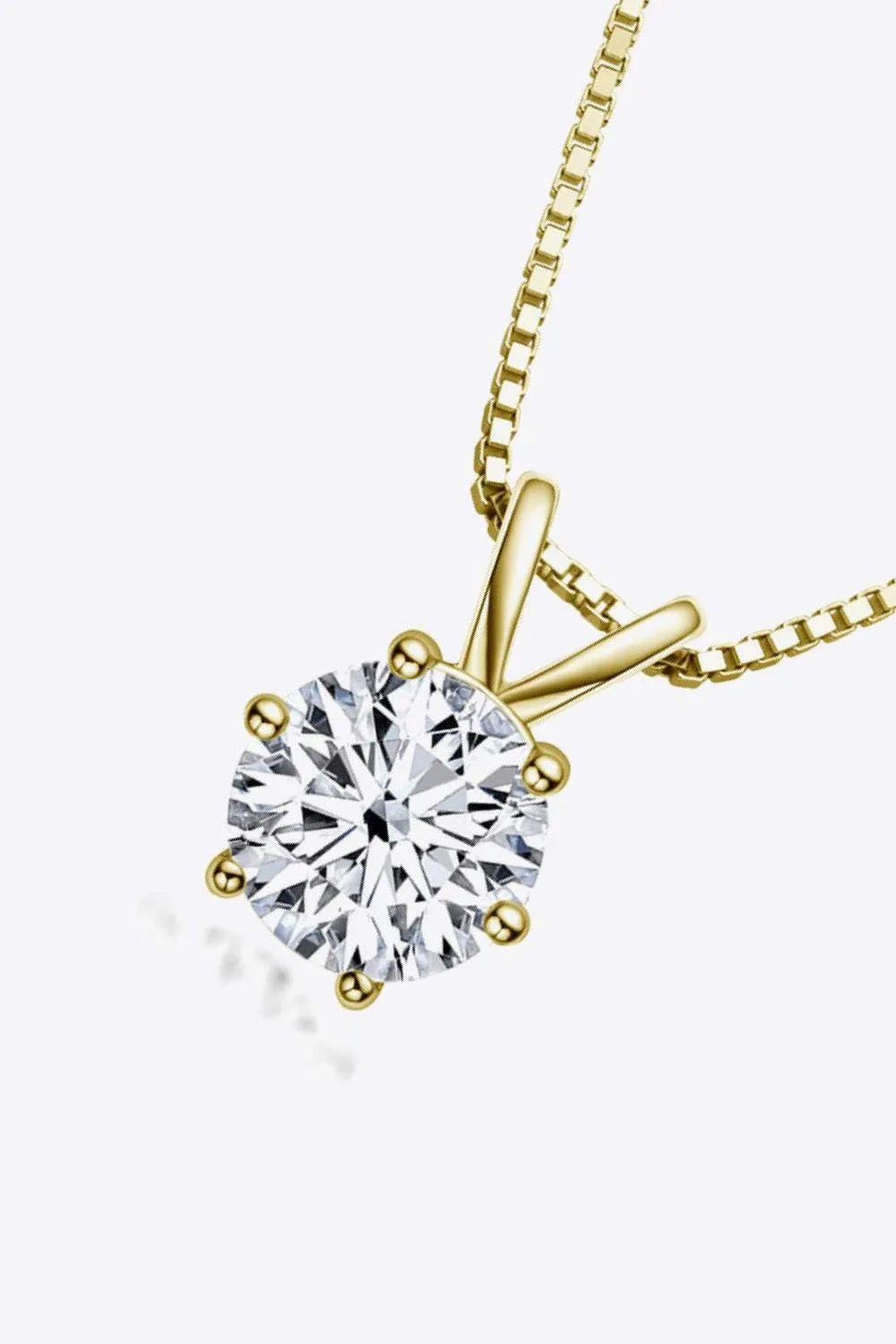 925 Sterling Silver 1 Carat Moissanite Pendant Necklace Moissanite - Tophatter Daily Deals