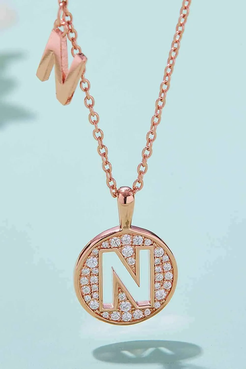 Adored Moissanite K to T Pendant Necklace N One Size Moissanite - Tophatter Daily Deals