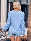 V-Neck Puff Sleeve Blouse Blouses - Tophatter Daily Deals