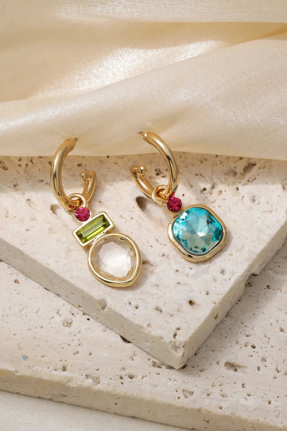 5-Pair Wholesale Crystal C-Hoop Drop Earrings Earrings - Tophatter Daily Deals