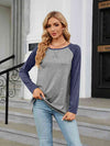 Round Neck Raglan Sleeve T-Shirt Women's T-Shirts - Tophatter Daily Deals