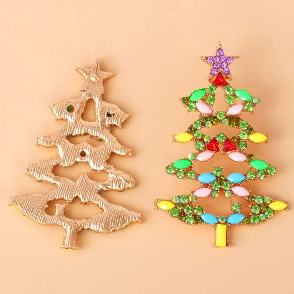 Christmas Tree Rhinestone Alloy Earrings Earrings - Tophatter Daily Deals