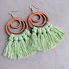 Tassel Detail Geometric Earrings Gum Leaf One Size Earrings - Tophatter Daily Deals