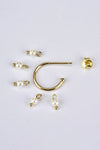 Pearl 925 Sterling Silver C-Hoop Earrings Earrings - Tophatter Daily Deals