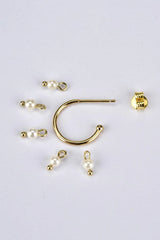 Pearl 925 Sterling Silver C-Hoop Earrings Earrings - Tophatter Daily Deals