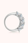 1 Carat Moissanite 925 Sterling Silver Half-Eternity Ring Moissanite - Tophatter Daily Deals