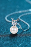 925 Sterling Silver Freshwater Pearl Moissanite Necklace Moissanite - Tophatter Daily Deals