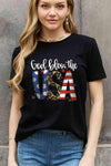 Simply Love Full Size GOD BLESS THE USA Graphic Cotton Tee Women's T-Shirts - Tophatter Daily Deals